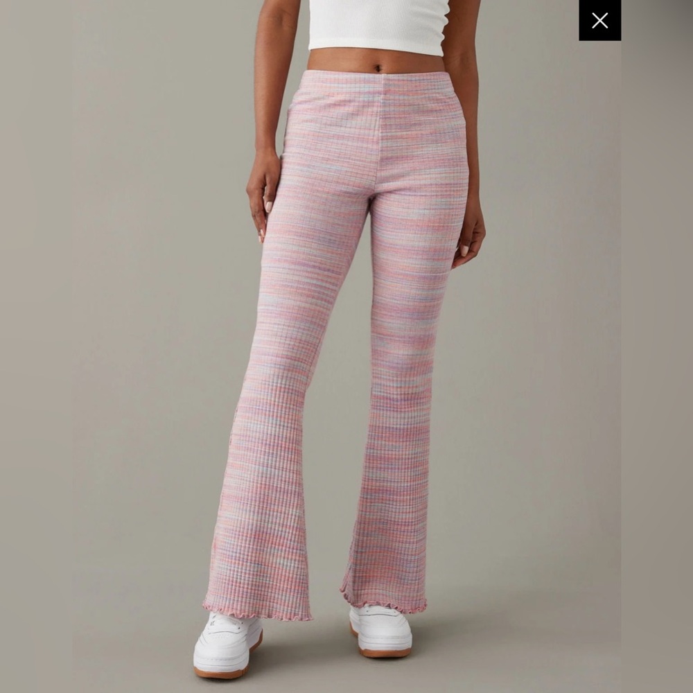 AEO Super High-waisted space-dye flare pant